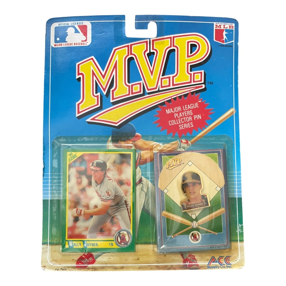 Wally Joyner 1990 MVP Major League Players Collector Pin Series Card & Pin Set